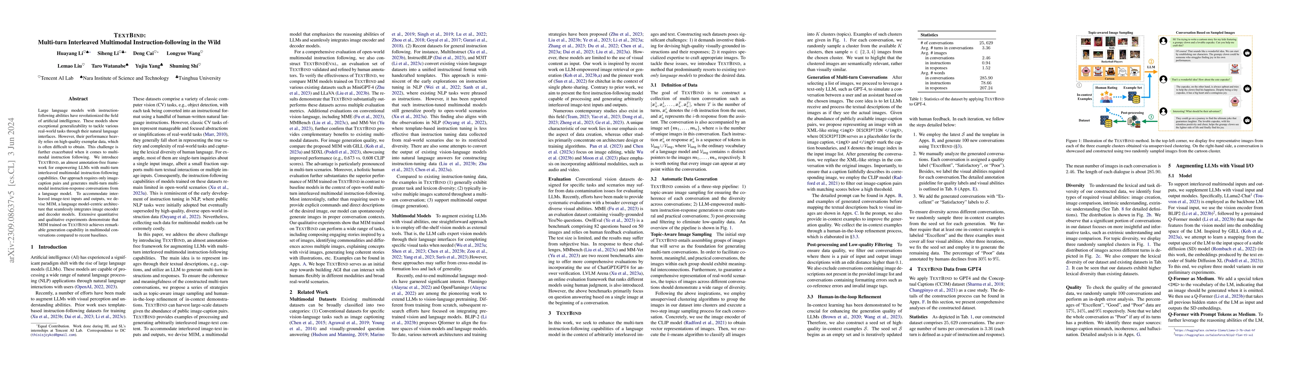 Thumbnail for TextBind: Multi-turn Interleaved Multimodal Instruction-following in the
  Wild