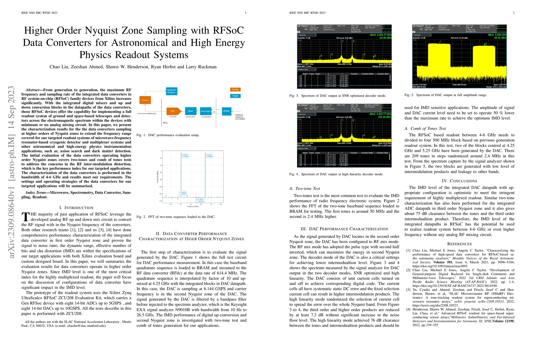 Thumbnail for Higher Order Nyquist Zone Sampling with RFSoC Data Converters for
  Astronomical and High Energy Physics Readout Systems