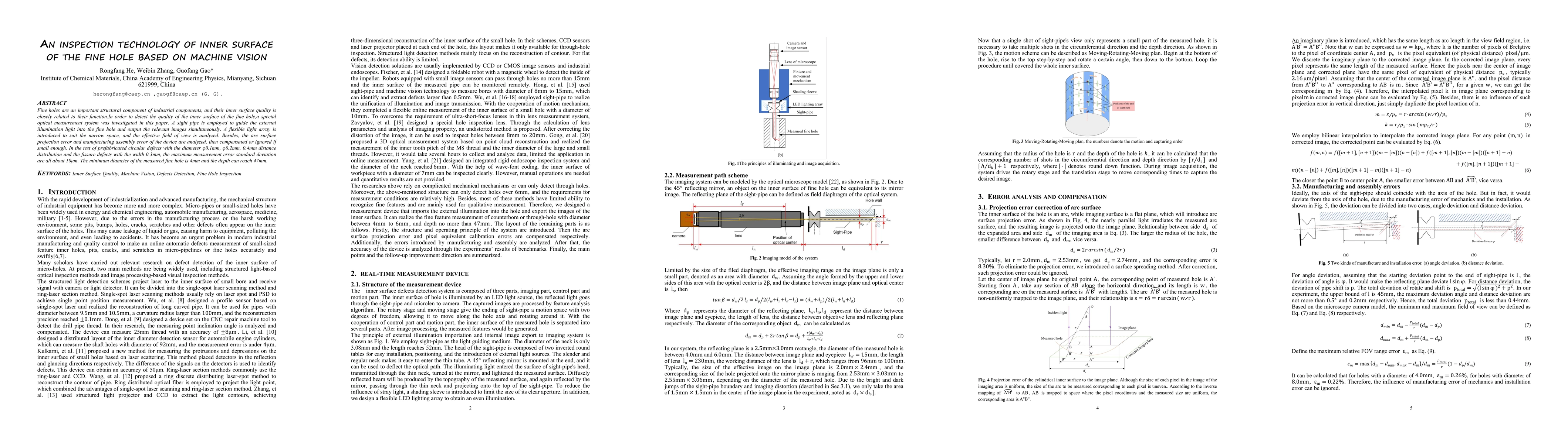 Thumbnail for An inspection technology of inner surface of the fine hole based on
  machine vision