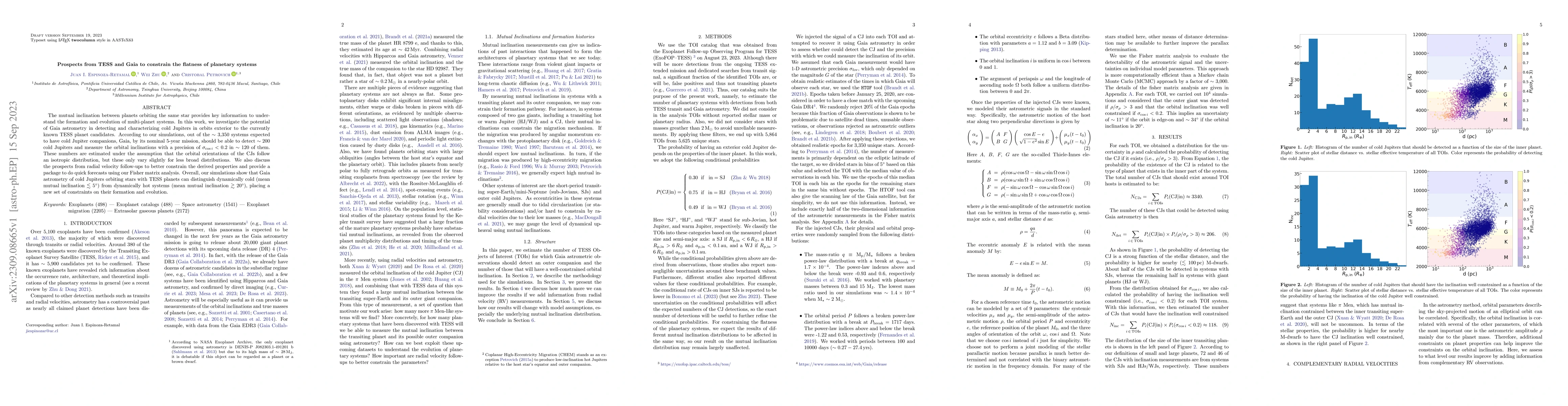 Thumbnail for Prospects from TESS and Gaia to constrain the flatness of planetary
  systems