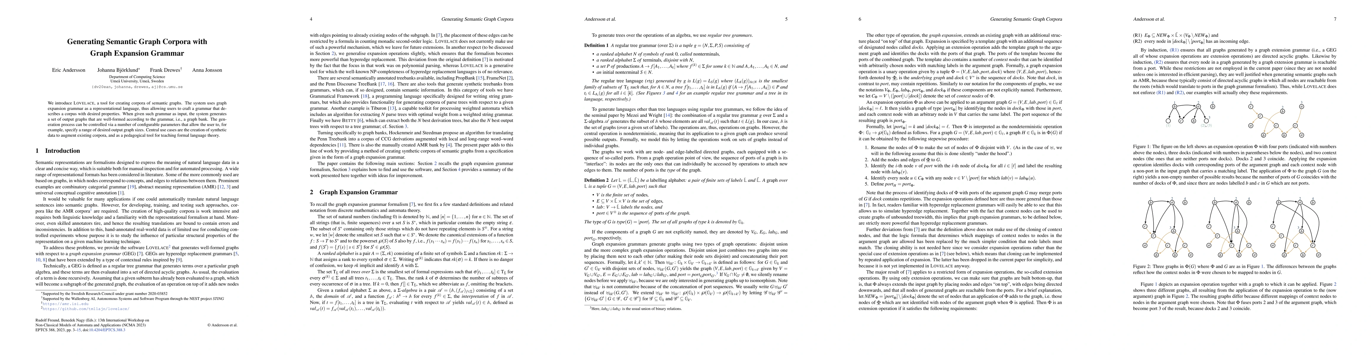 Thumbnail for Generating Semantic Graph Corpora with Graph Expansion Grammar