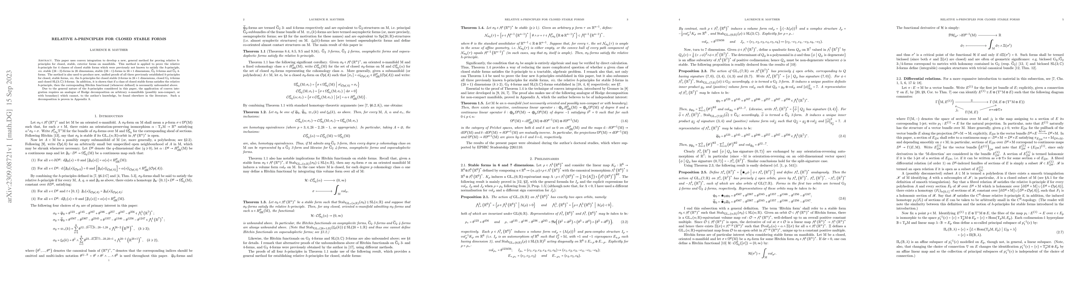 Thumbnail for Relative $h$-principles for closed stable forms