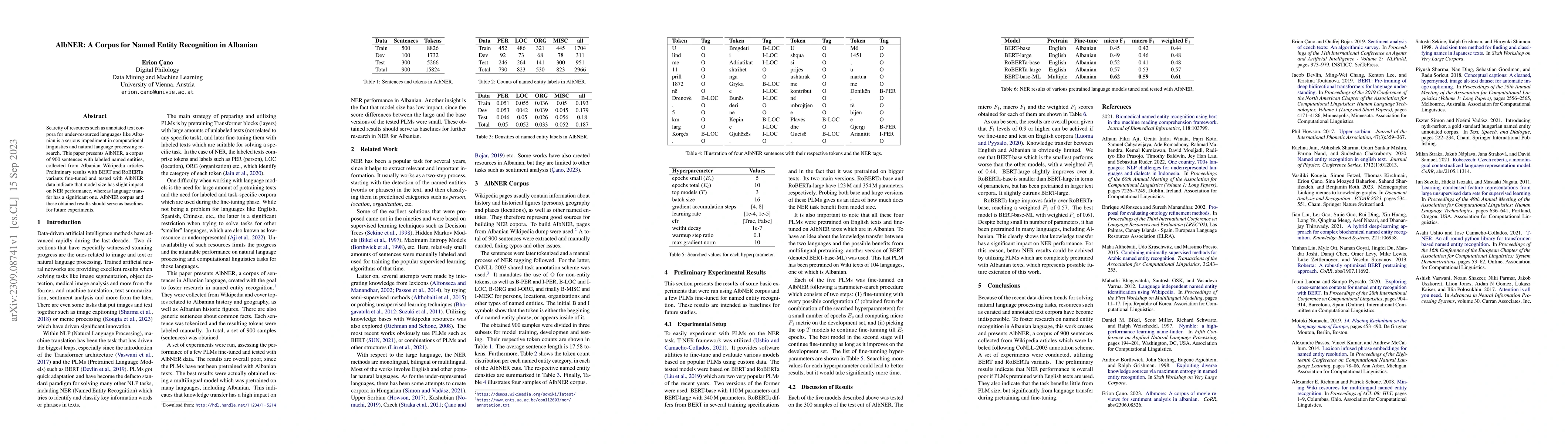Thumbnail for AlbNER: A Corpus for Named Entity Recognition in Albanian
