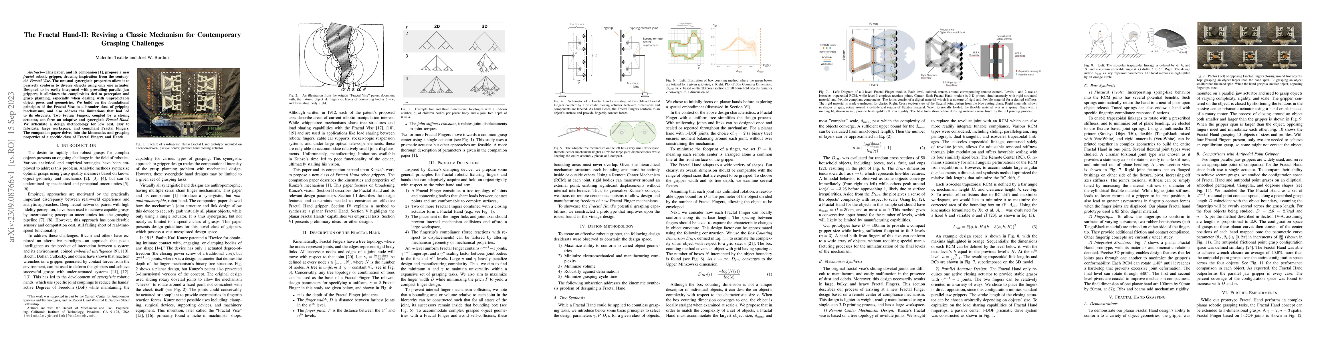 Thumbnail for The Fractal Hand-II: Reviving a Classic Mechanism for Contemporary
  Grasping Challenges