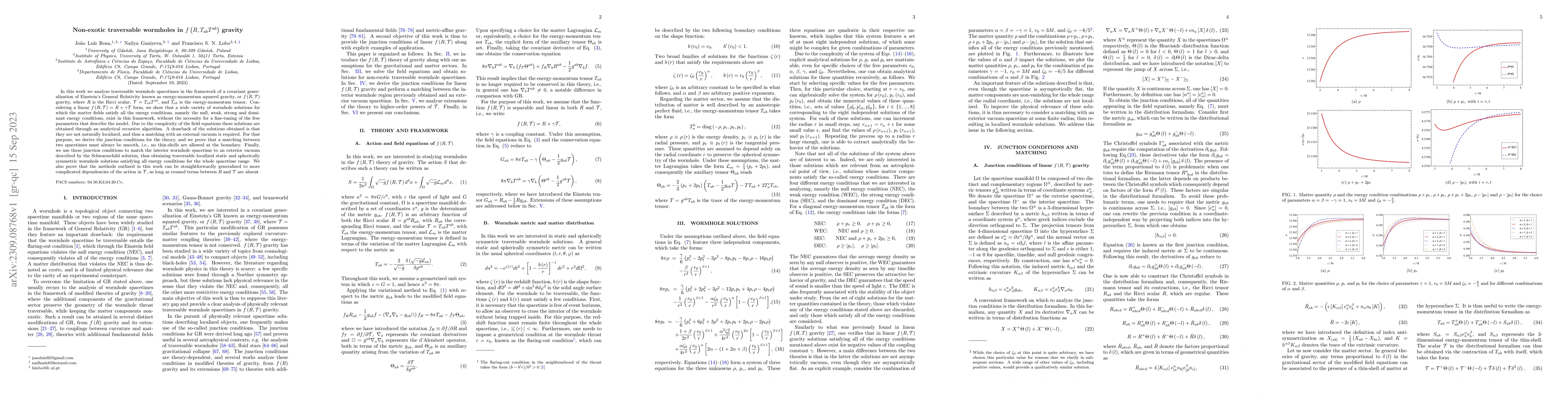 Thumbnail for Non-exotic traversable wormholes in $f\left(R,T_{ab}T^{ab}\right)$
  gravity