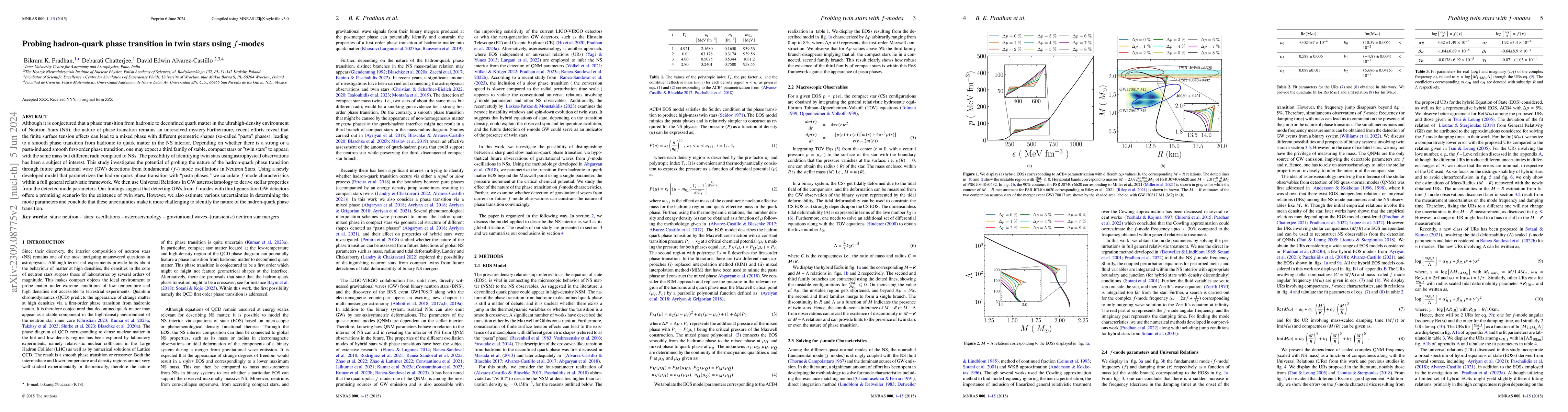 Thumbnail for Probing hadron-quark phase transition in twin stars using $f$-modes