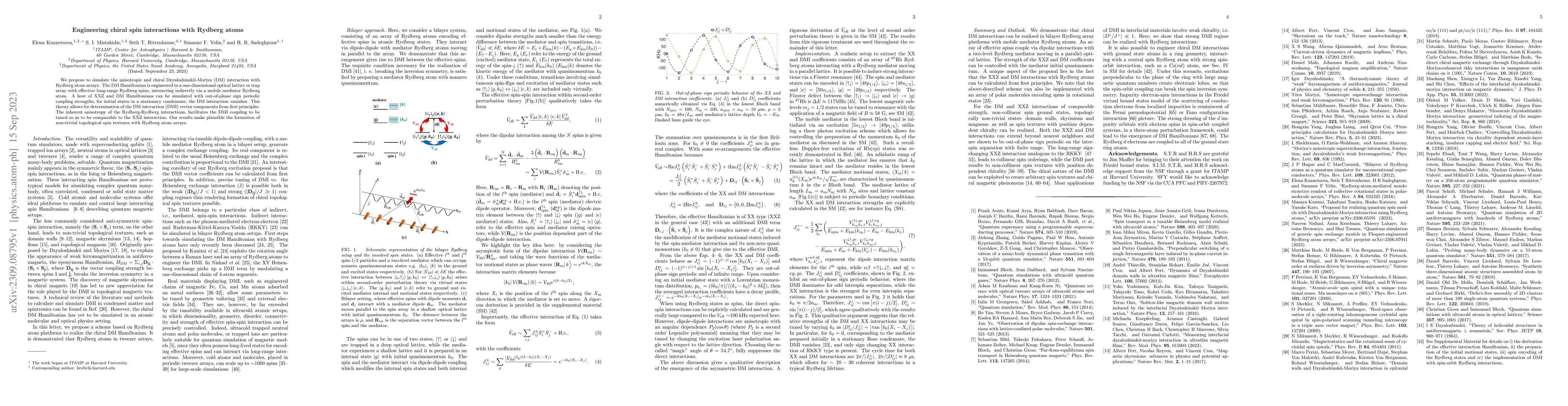 Thumbnail for Engineering chiral spin interactions with Rydberg atoms