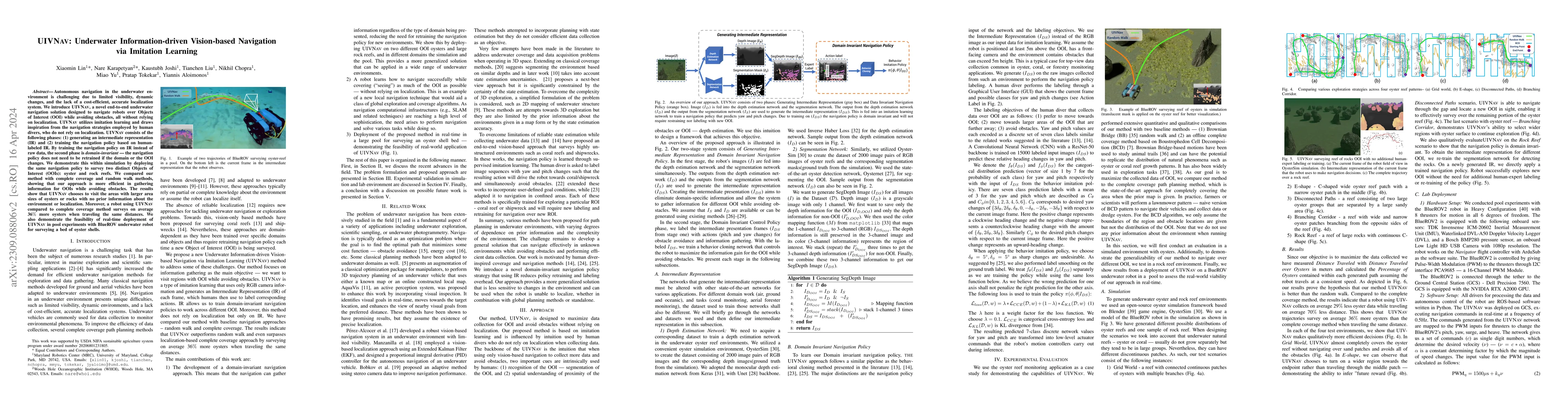 Thumbnail for UIVNAV: Underwater Information-driven Vision-based Navigation via
  Imitation Learning