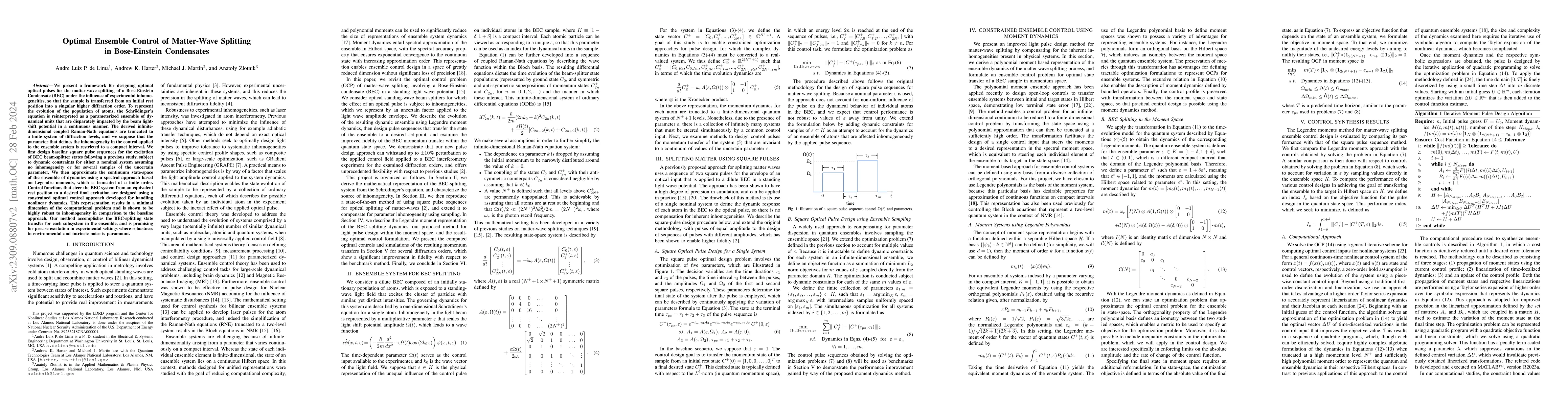 Thumbnail for Optimal Ensemble Control of Matter-Wave Splitting in Bose-Einstein
  Condensates