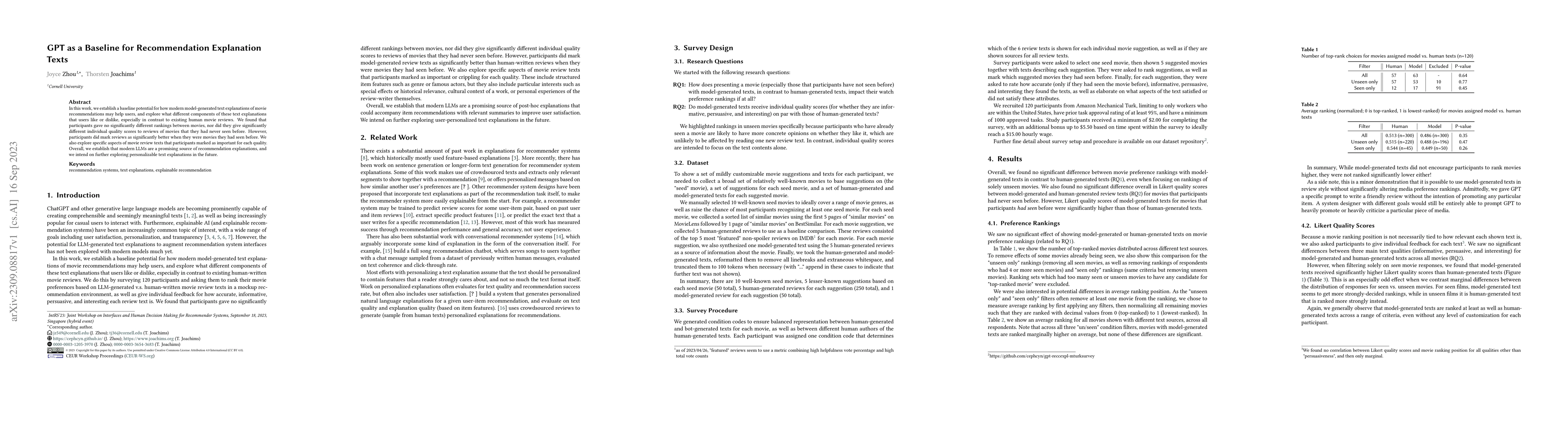 Thumbnail for GPT as a Baseline for Recommendation Explanation Texts