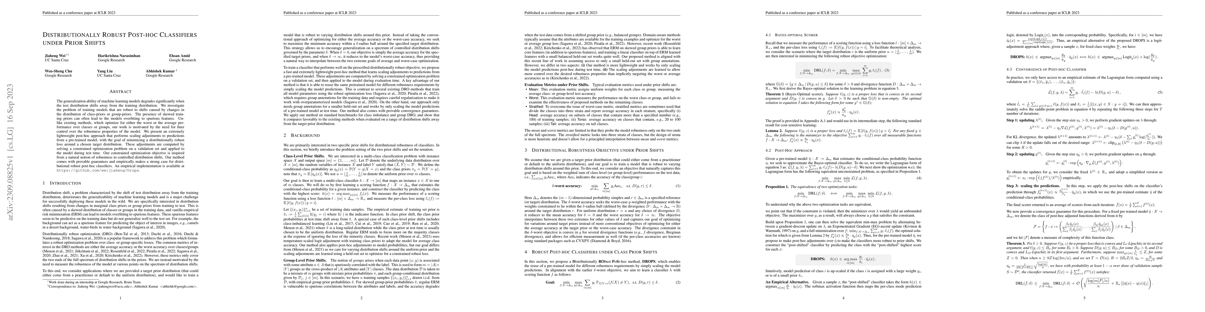 Thumbnail for Distributionally Robust Post-hoc Classifiers under Prior Shifts