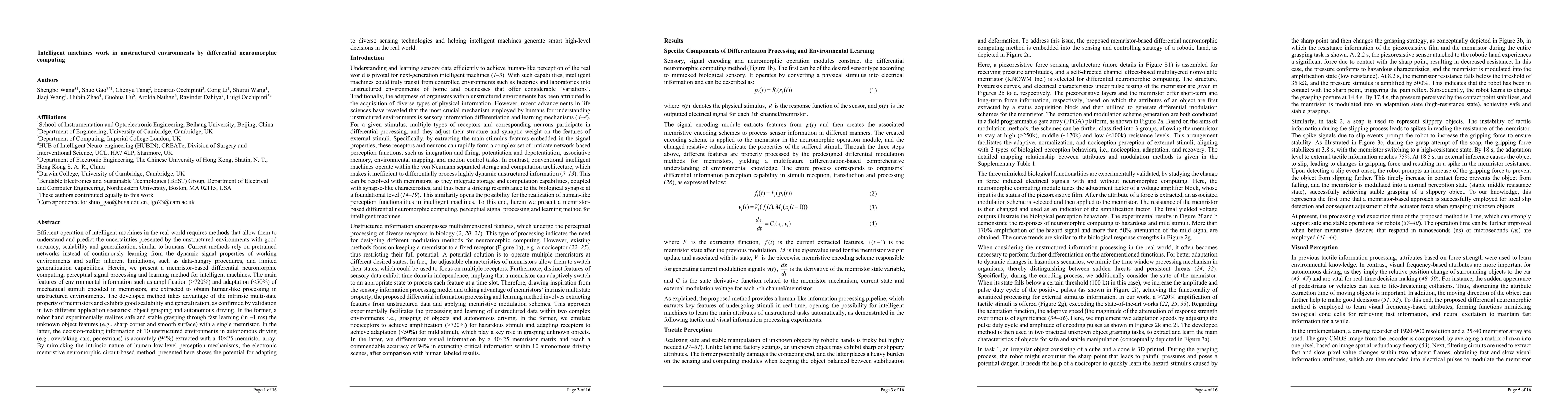 Thumbnail for Intelligent machines work in unstructured environments by differential
  neuromorphic computing