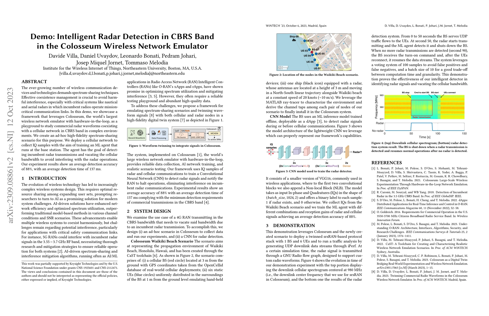 Thumbnail for Demo: Intelligent Radar Detection in CBRS Band in the Colosseum Wireless
  Network Emulator