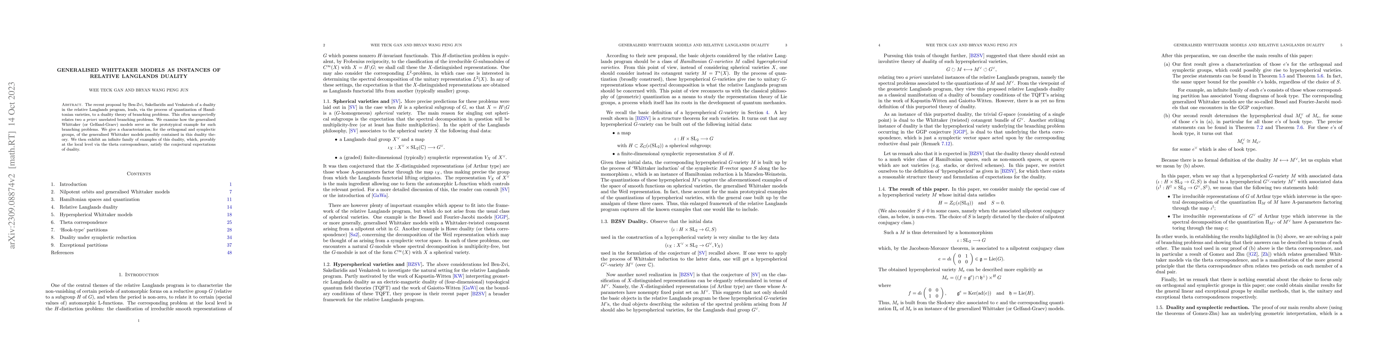 Thumbnail for Generalised Whittaker models as instances of relative Langlands duality