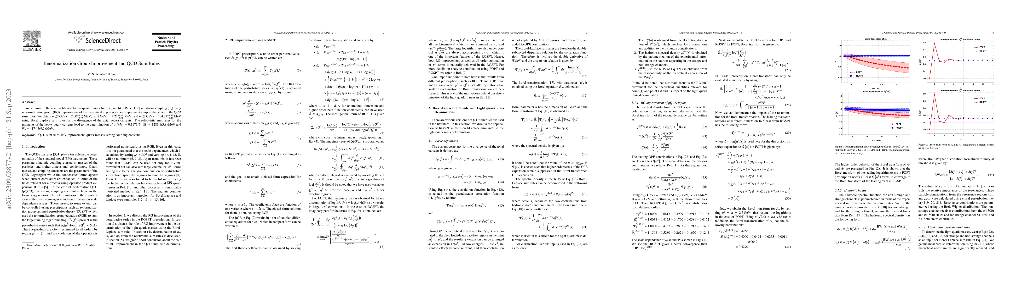 Thumbnail for Renormalization Group Improvement and QCD Sum Rules