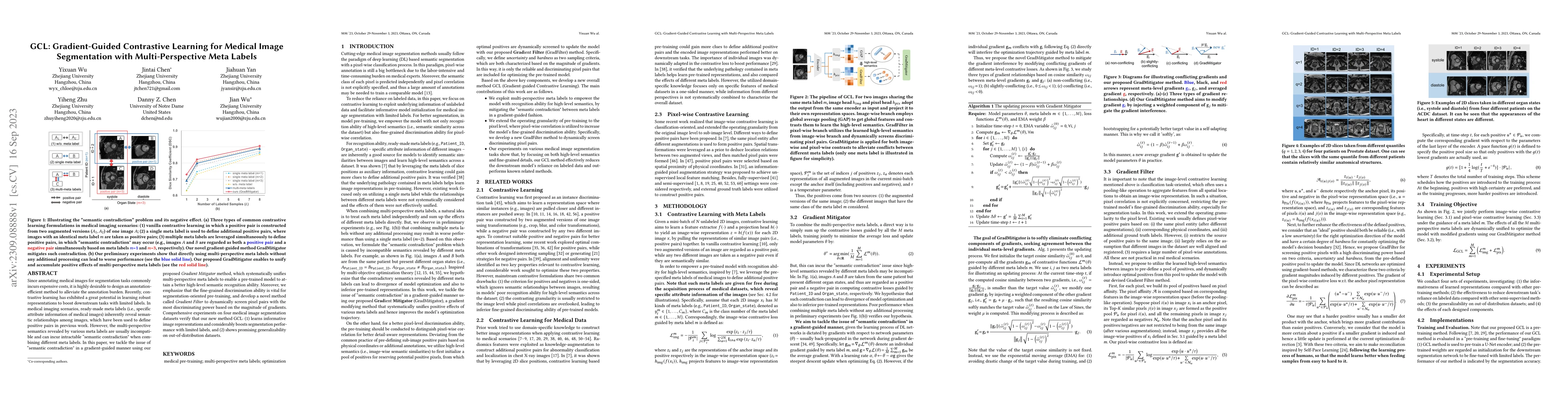Thumbnail for GCL: Gradient-Guided Contrastive Learning for Medical Image Segmentation
  with Multi-Perspective Meta Labels