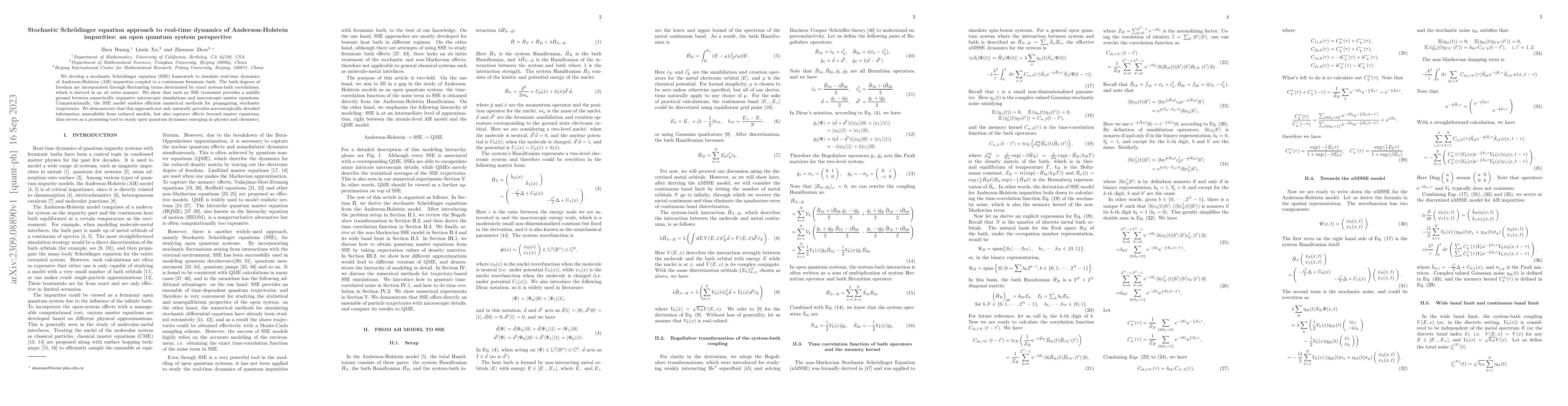 Thumbnail for Stochastic Schr\"odinger equation approach to real-time dynamics of
  Anderson-Holstein impurities: an open quantum system perspective