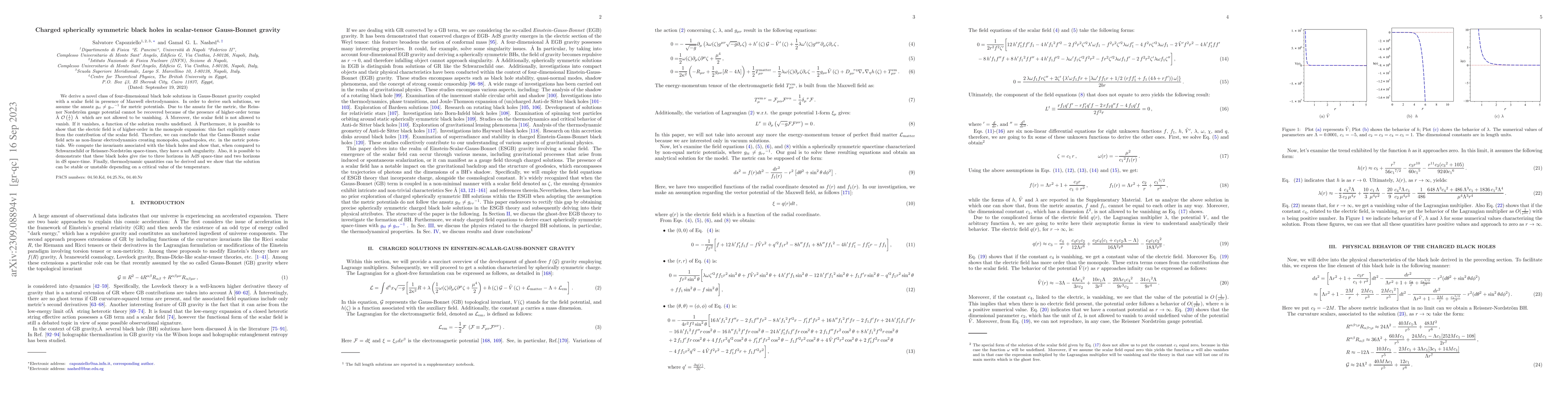 Thumbnail for Charged spherically symmetric black holes in scalar-tensor Gauss-Bonnet
  gravity