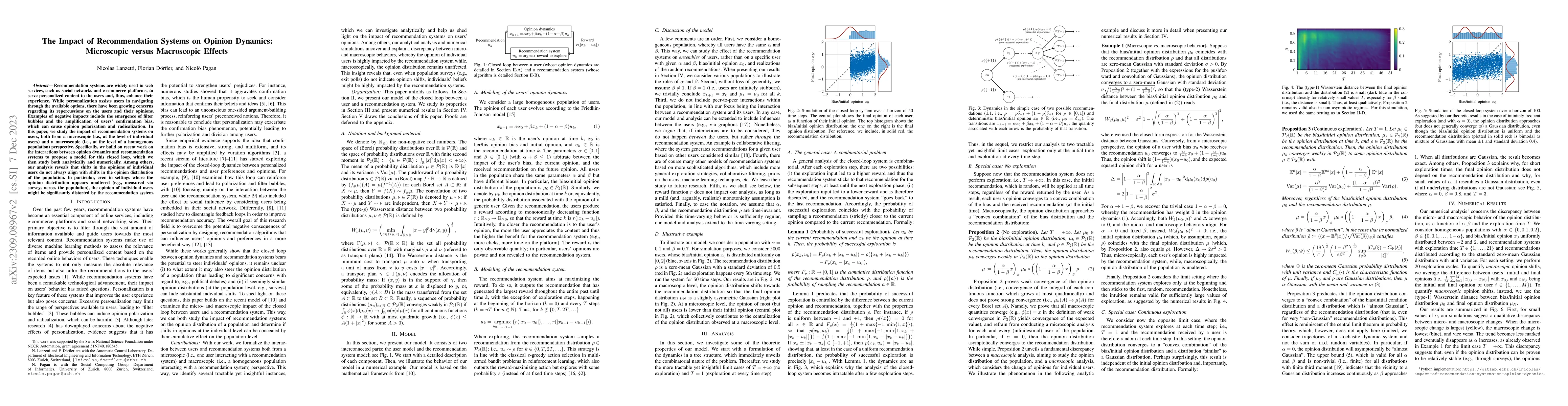 Thumbnail for The Impact of Recommendation Systems on Opinion Dynamics: Microscopic
  versus Macroscopic Effects