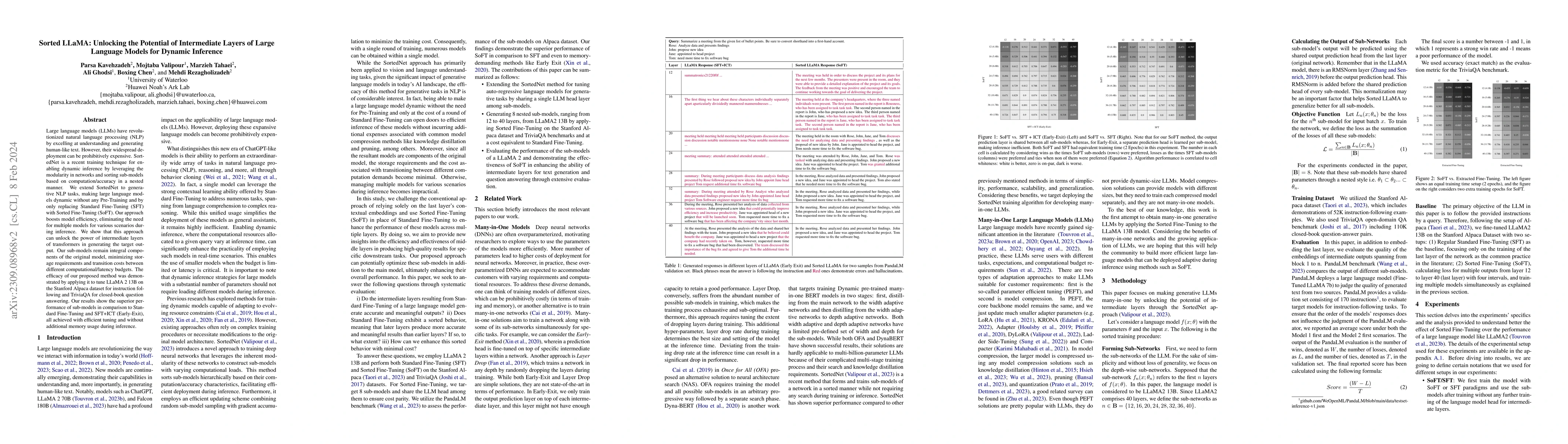 Thumbnail for Sorted LLaMA: Unlocking the Potential of Intermediate Layers of Large
  Language Models for Dynamic Inference