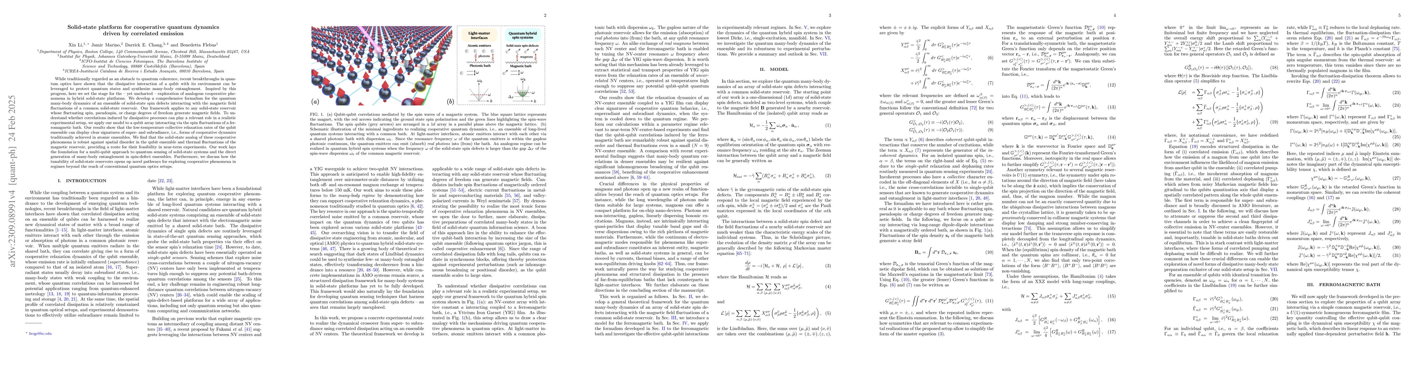 Thumbnail for A solid-state platform for cooperative quantum dynamics driven by
  correlated emission