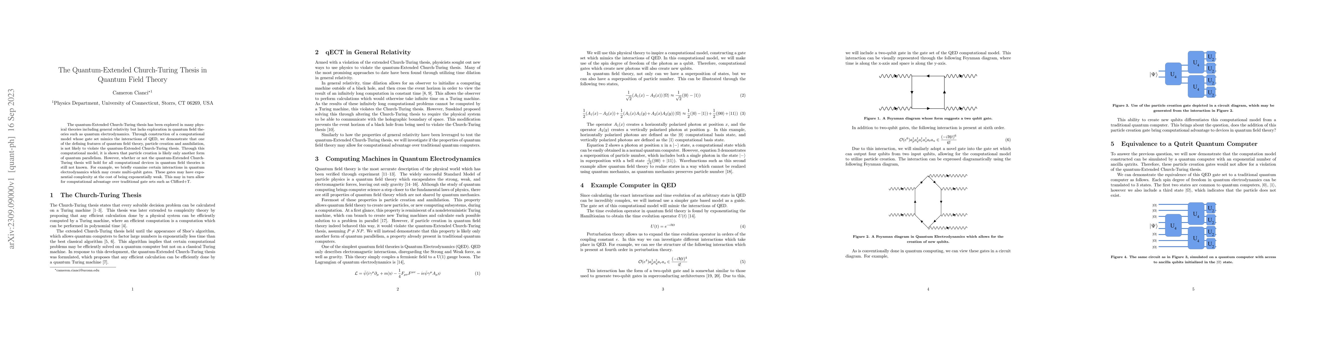 Thumbnail for The Quantum-Extended Church-Turing Thesis in Quantum Field Theory