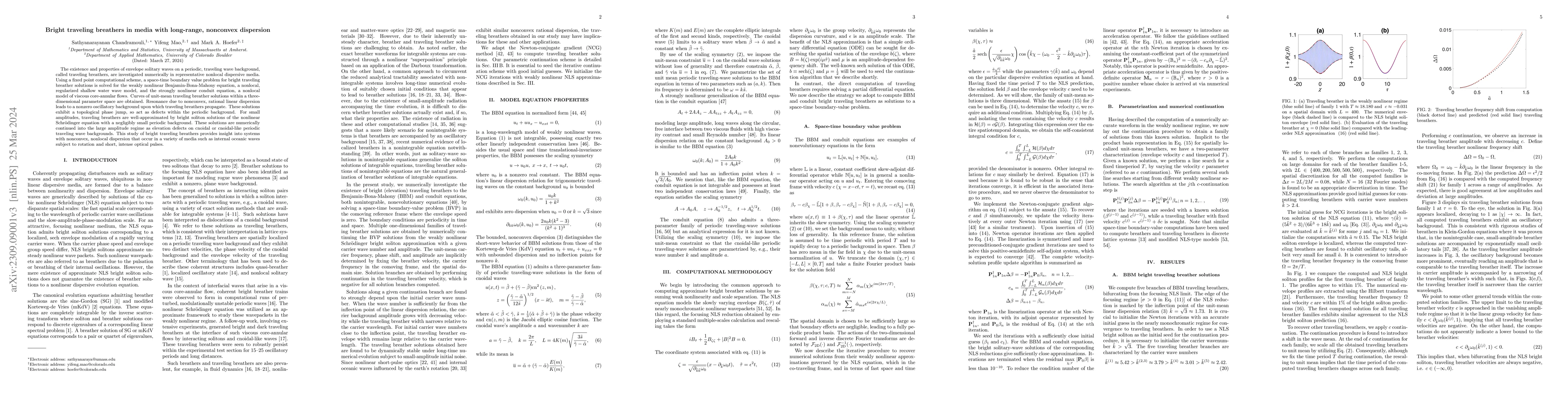 Thumbnail for Bright traveling breathers in media with long-range, nonconvex
  dispersion