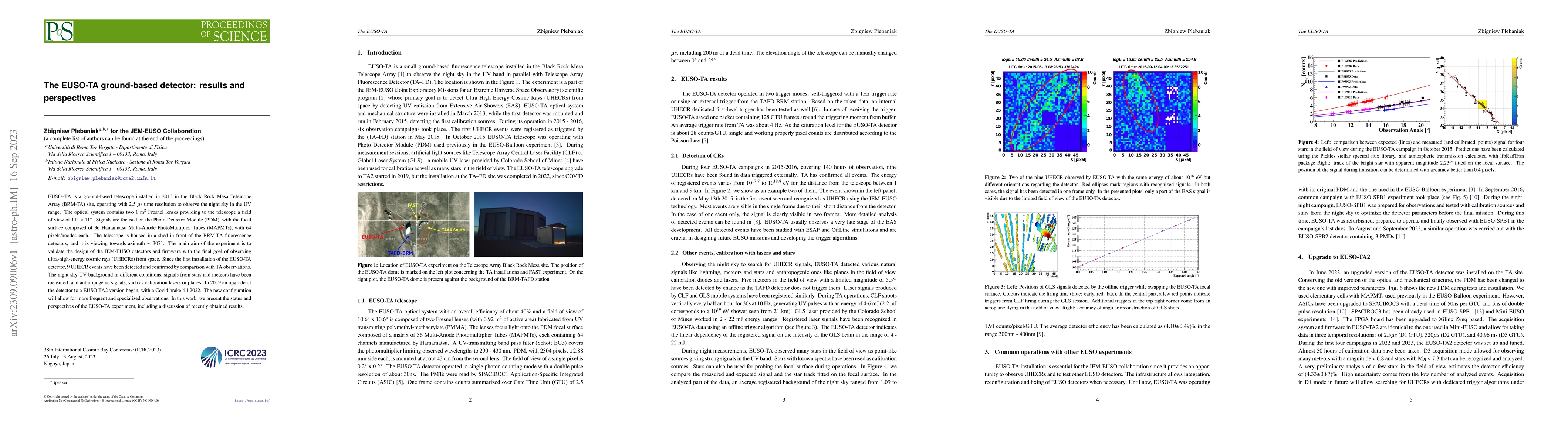 Thumbnail for The EUSO-TA ground-based detector: results and perspectives