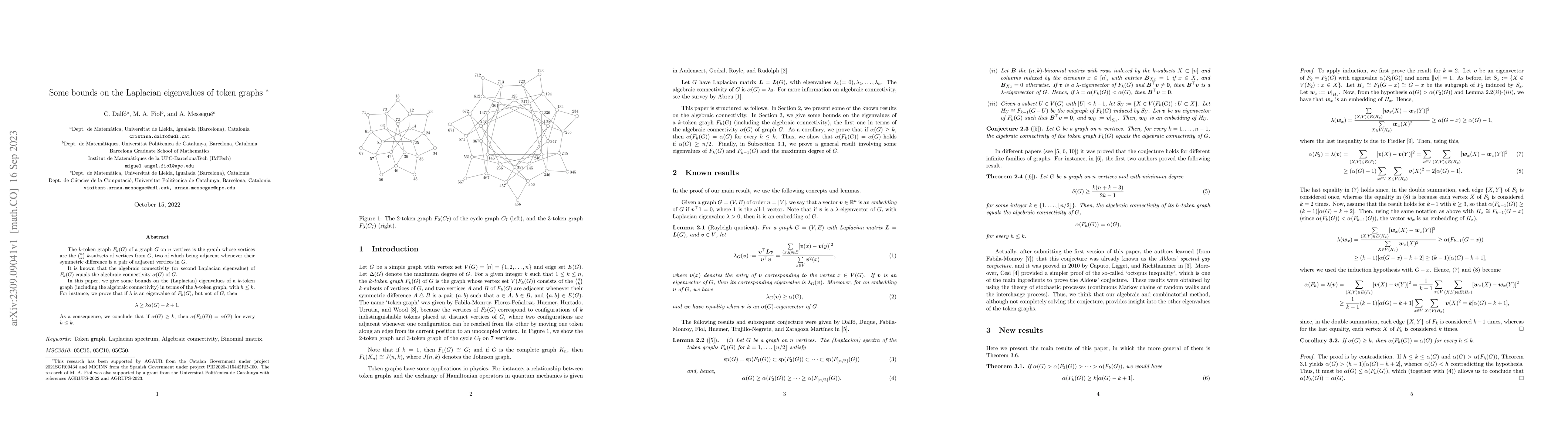 Thumbnail for Some bounds on the Laplacian eigenvalues of token graphs