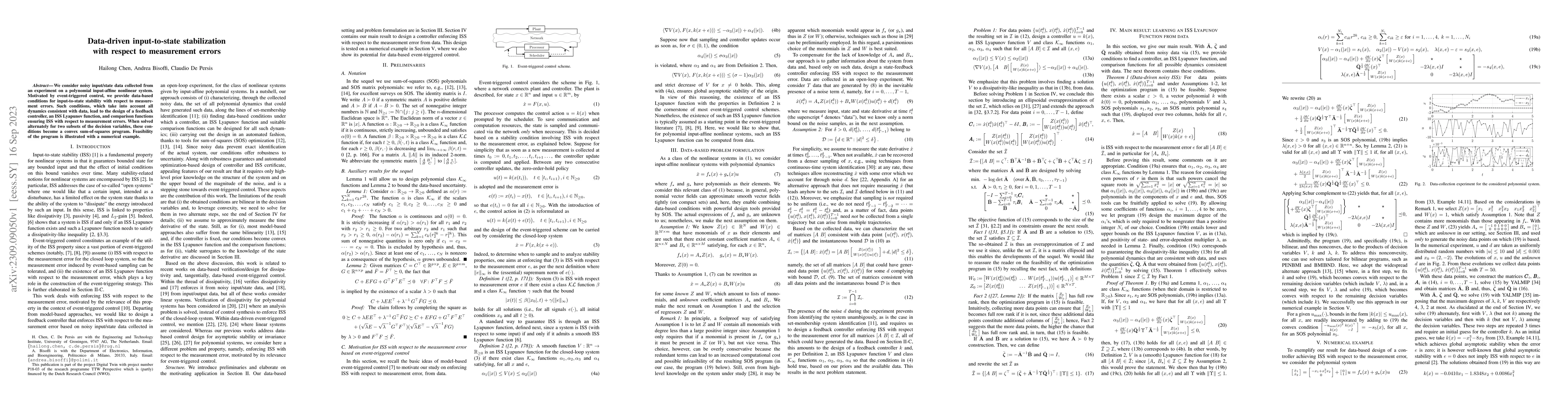 Thumbnail for Data-driven input-to-state stabilization with respect to measurement
  errors