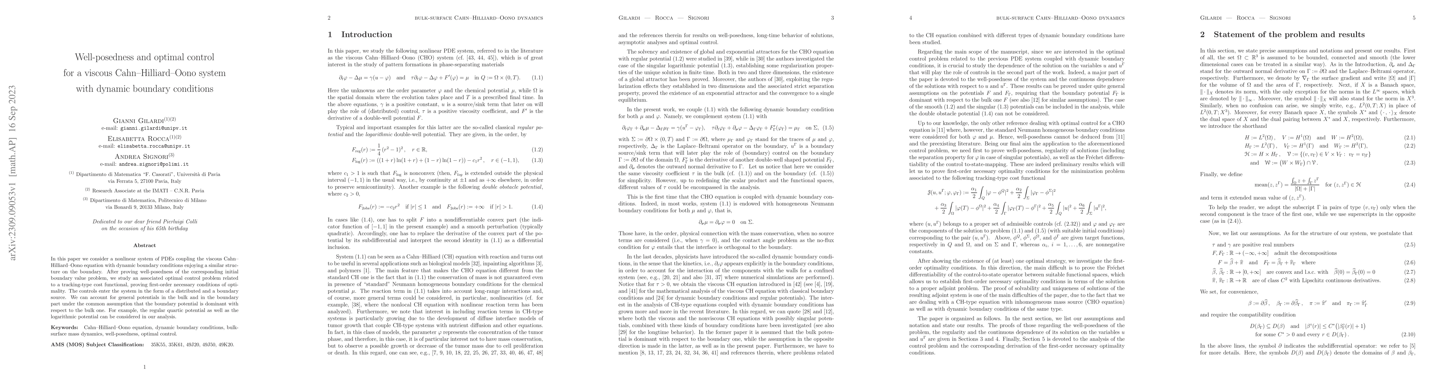Thumbnail for Well-posedness and optimal control for a viscous Cahn-Hilliard-Oono
  system with dynamic boundary conditions