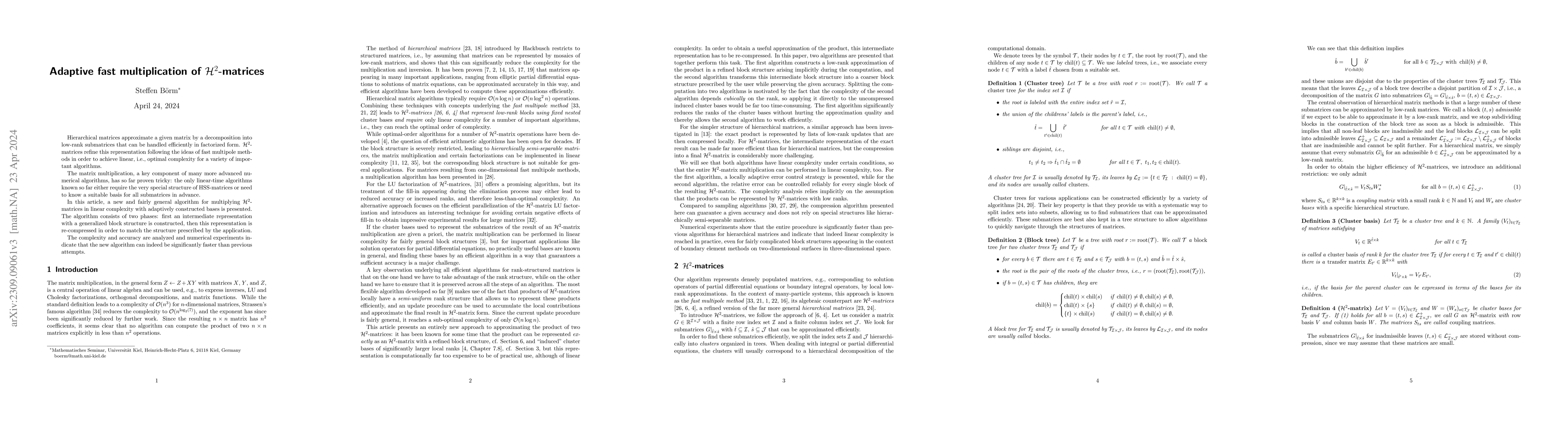 Thumbnail for Adaptive multiplication of rank-structured matrices in linear complexity