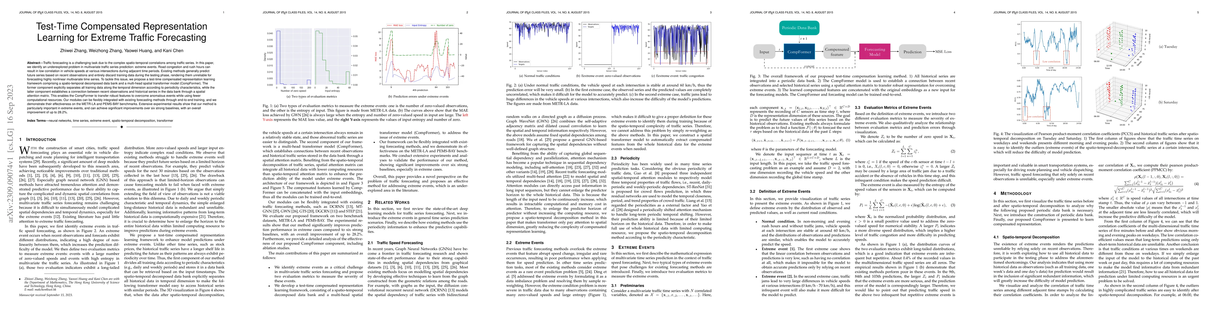 Thumbnail for Test-Time Compensated Representation Learning for Extreme Traffic
  Forecasting