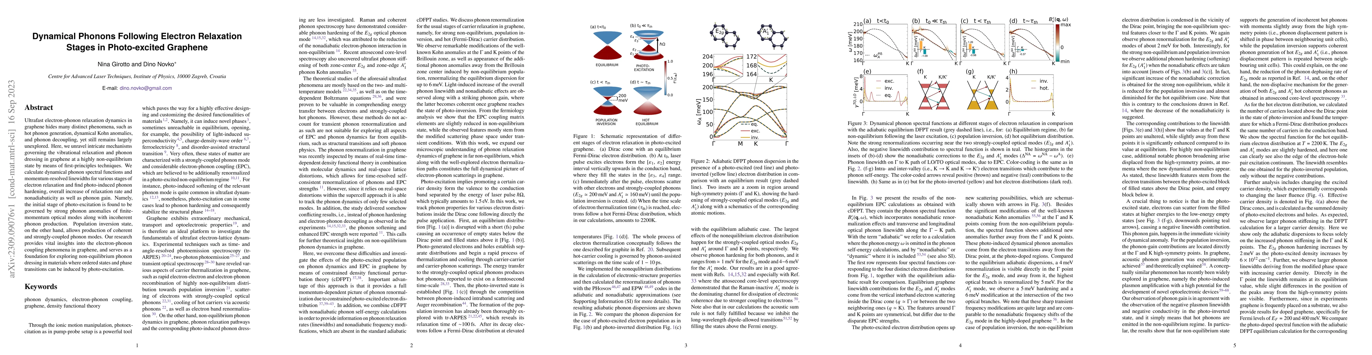 Thumbnail for Dynamical Phonons Following Electron Relaxation Stages in Photo-excited
  Graphene