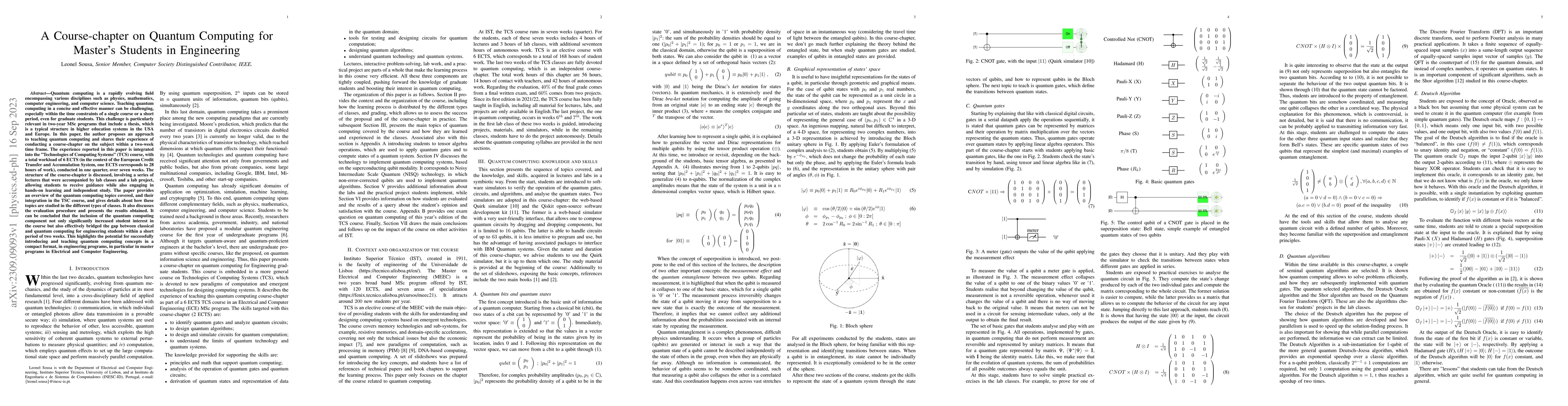 Thumbnail for A Course chapter on Quantum Computing for Master Students in Engineering