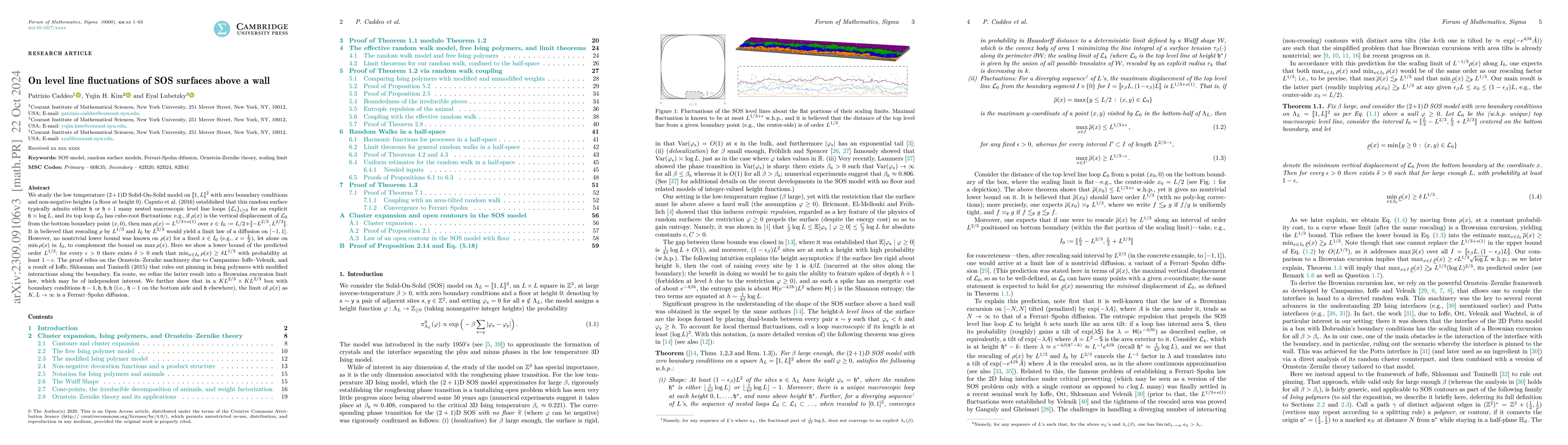 Thumbnail for On level line fluctuations of SOS surfaces above a wall
