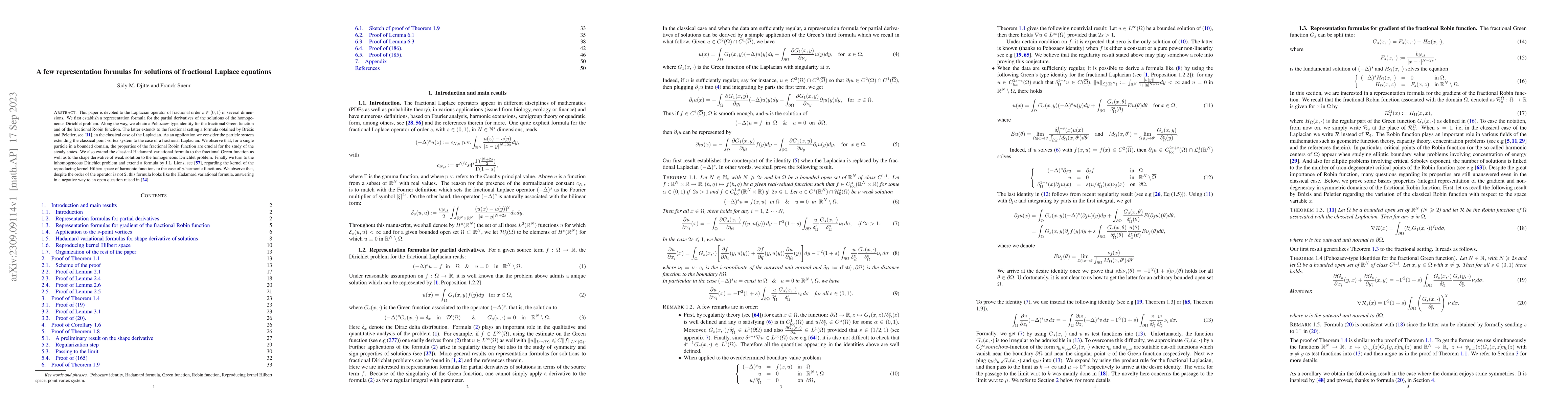 Thumbnail for A few representation formulas for solutions of fractional Laplace
  equations