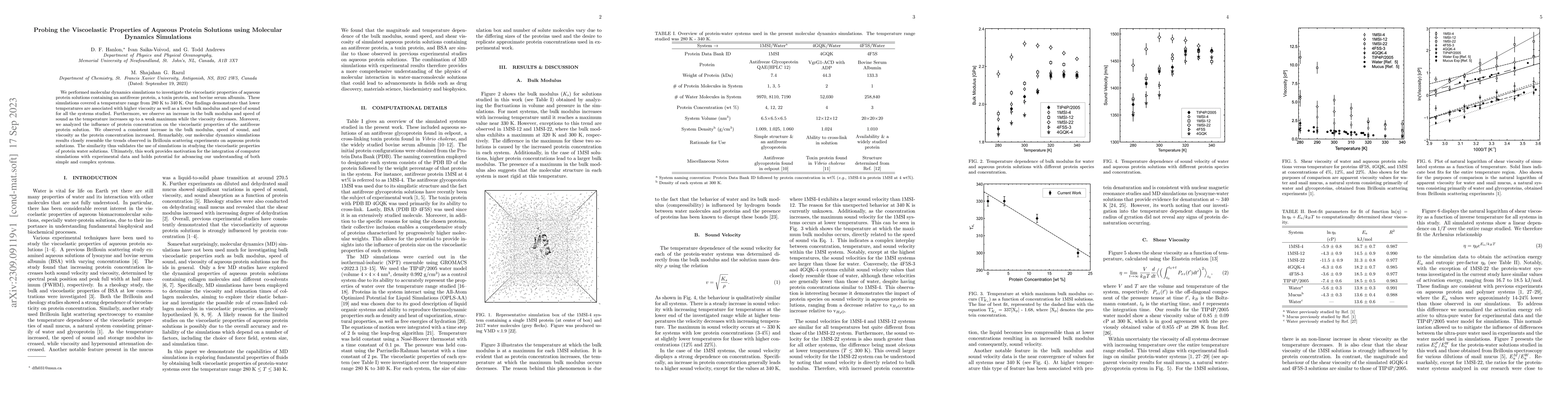 Thumbnail for Probing the Viscoelastic Properties of Aqueous Protein Solutions using
  Molecular Dynamics Simulations