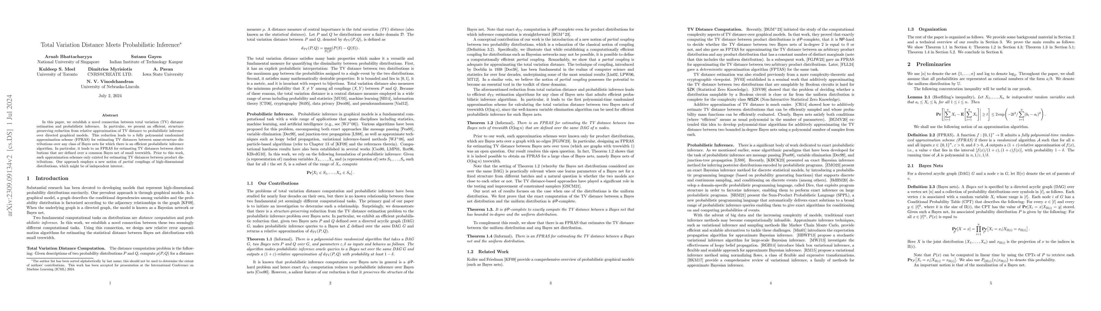 Thumbnail for Total Variation Distance Meets Probabilistic Inference