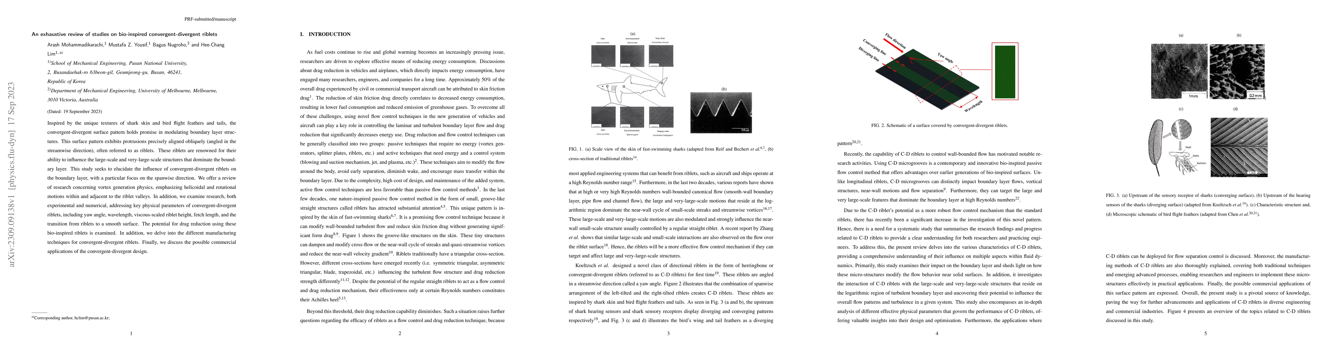 Thumbnail for An exhaustive review of studies on bio-inspired convergent-divergent
  riblets