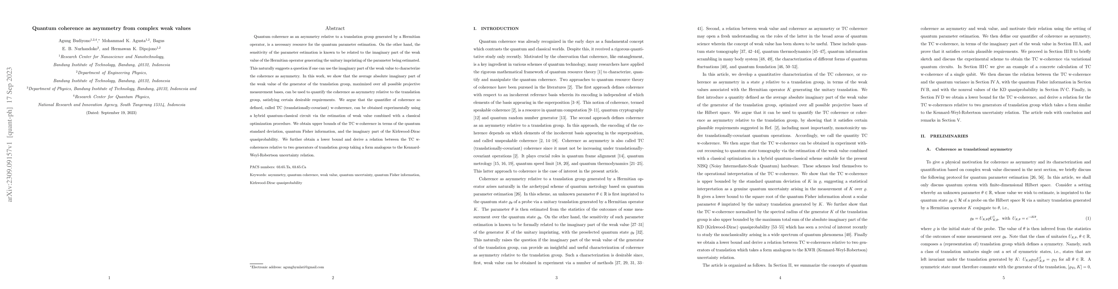 Thumbnail for Quantum coherence as asymmetry from complex weak values