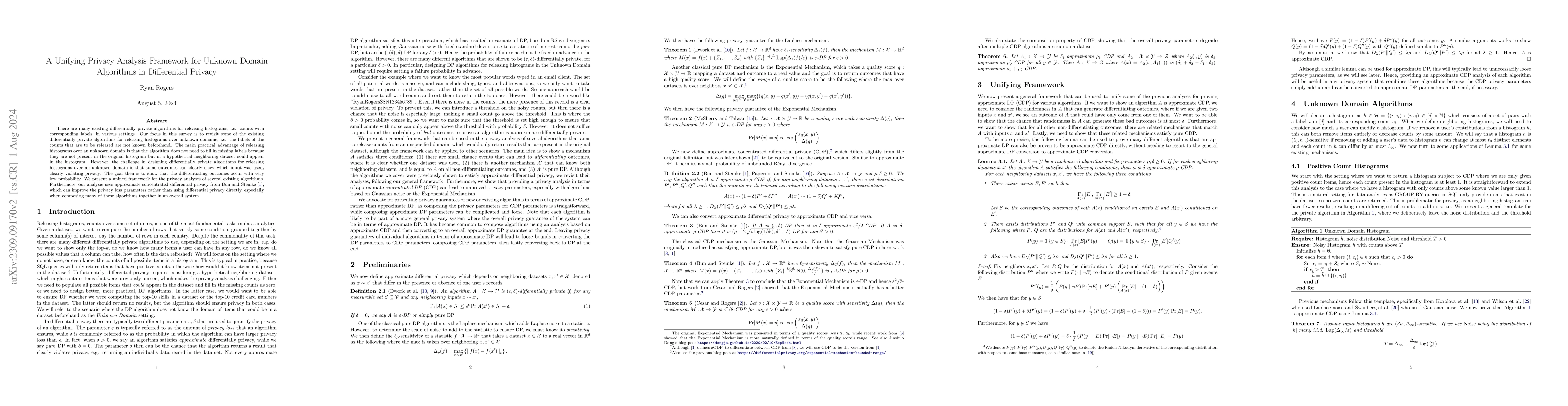 Thumbnail for A Unifying Privacy Analysis Framework for Unknown Domain Algorithms in
  Differential Privacy