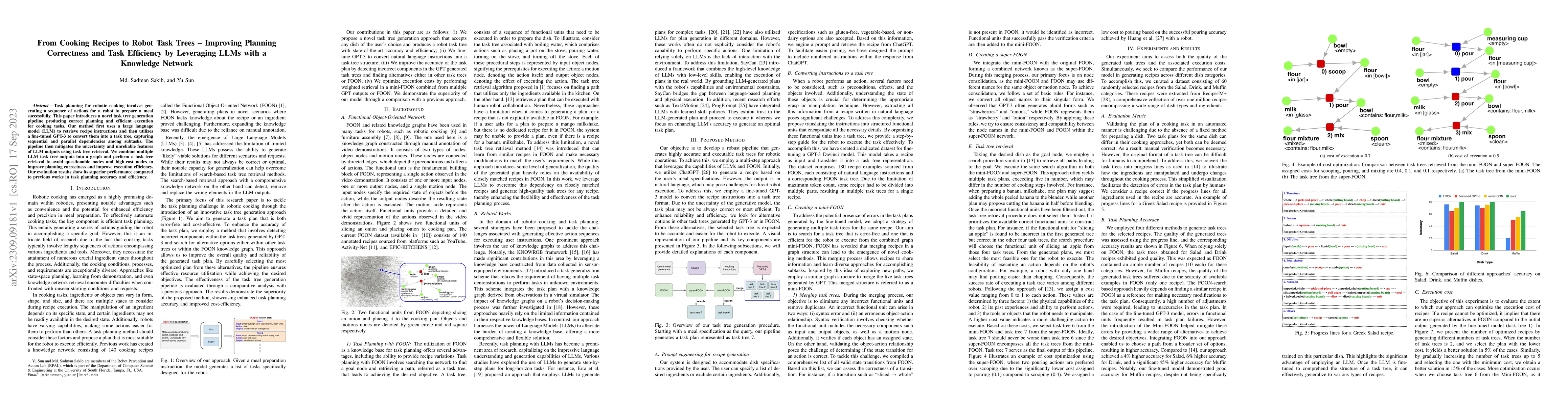 Thumbnail for From Cooking Recipes to Robot Task Trees -- Improving Planning
  Correctness and Task Efficiency by Leveraging LLMs with a Knowledge Network