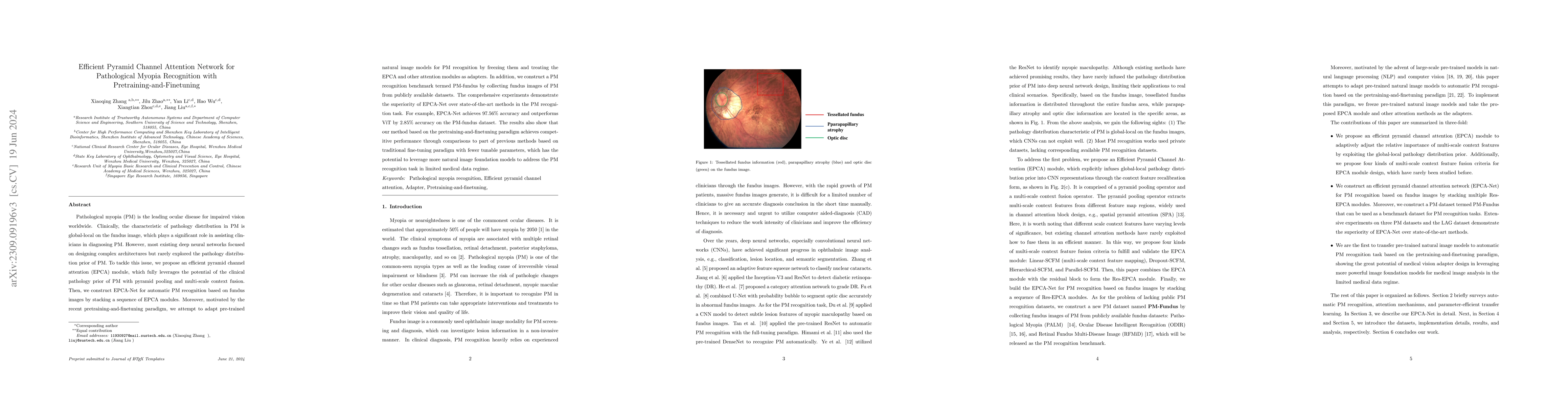 Thumbnail for Efficient Pyramid Channel Attention Network for Pathological Myopia
  Recognition