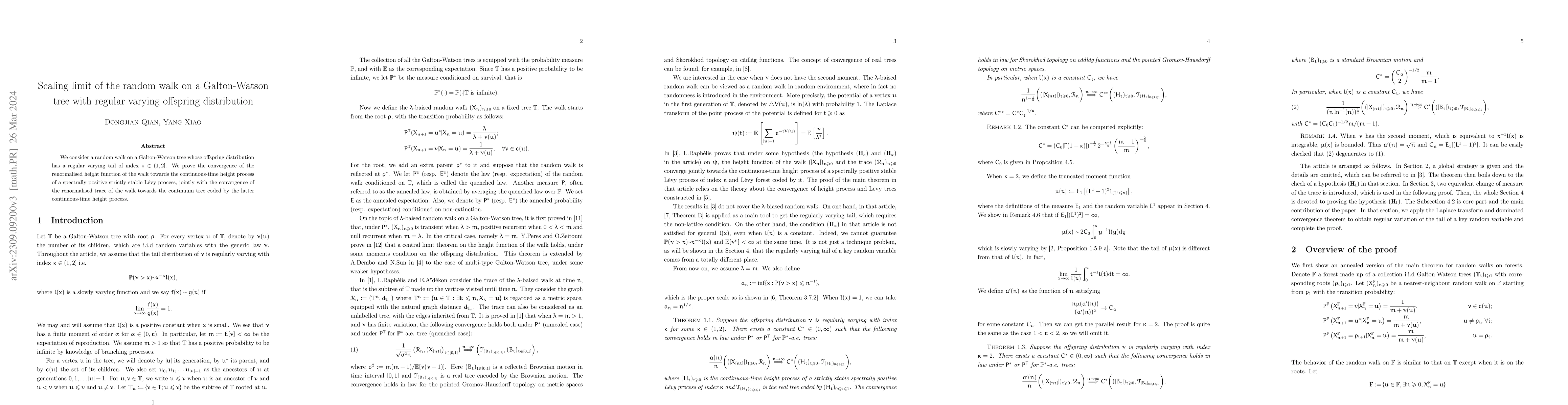 Thumbnail for Scaling limit of the random walk on a Galton-Watson tree with regular
  varying offspring distribution