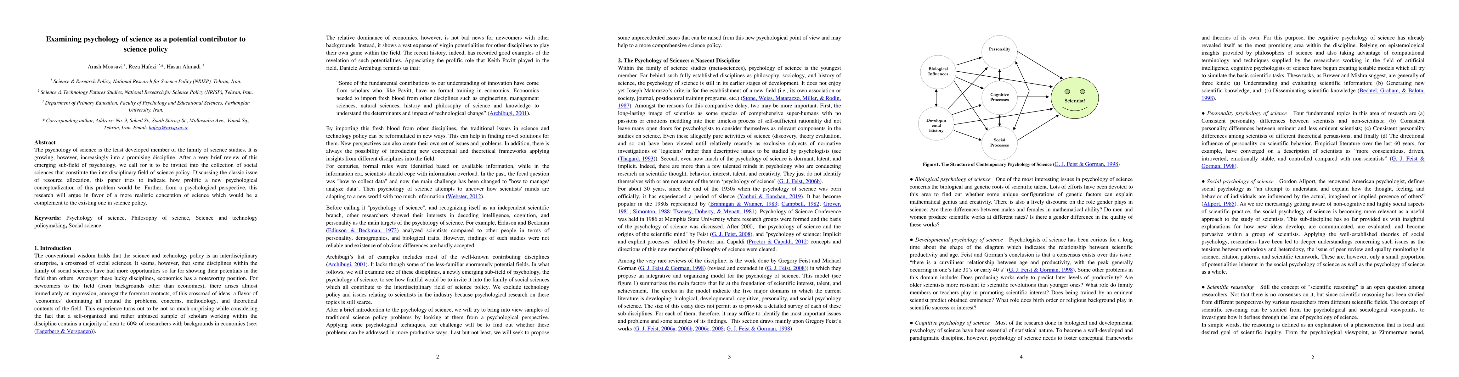 Thumbnail for Examining psychology of science as a potential contributor to science
  policy