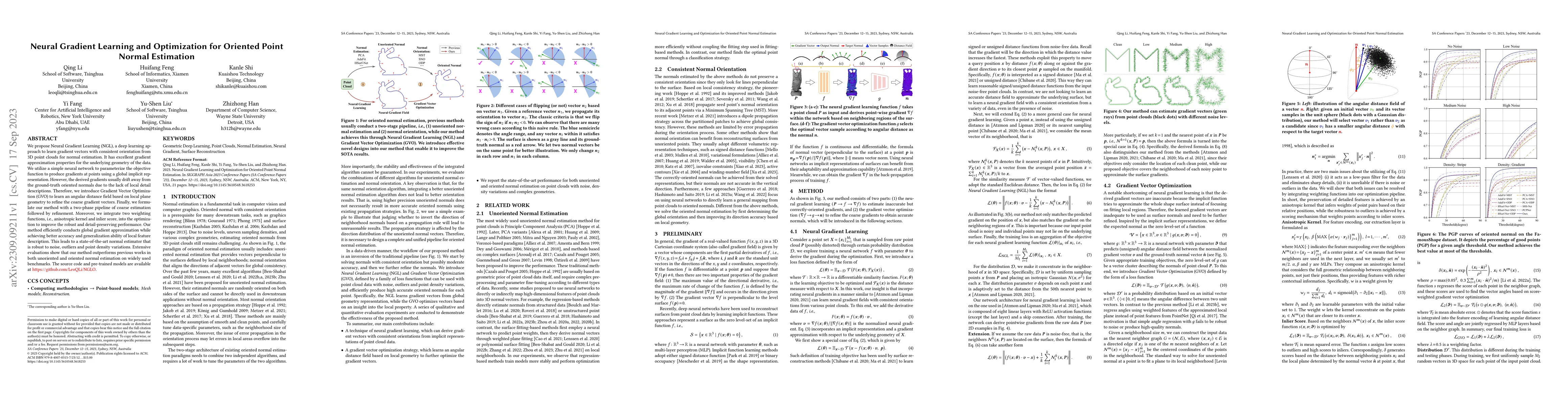 Thumbnail for Neural Gradient Learning and Optimization for Oriented Point Normal
  Estimation