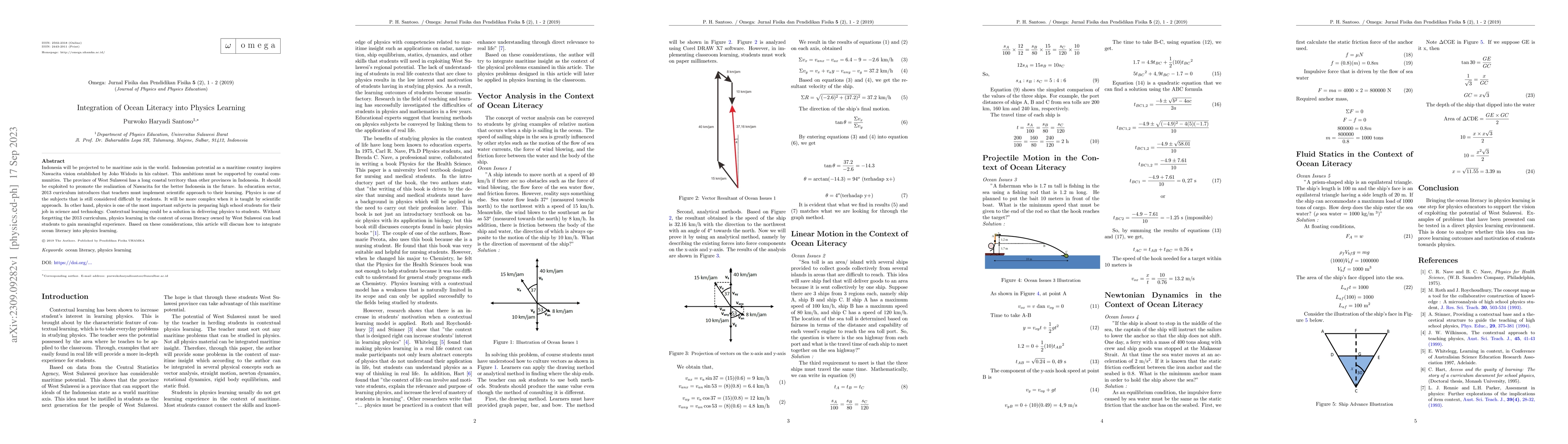 Thumbnail for Integration of Ocean Literacy into Physics Learning