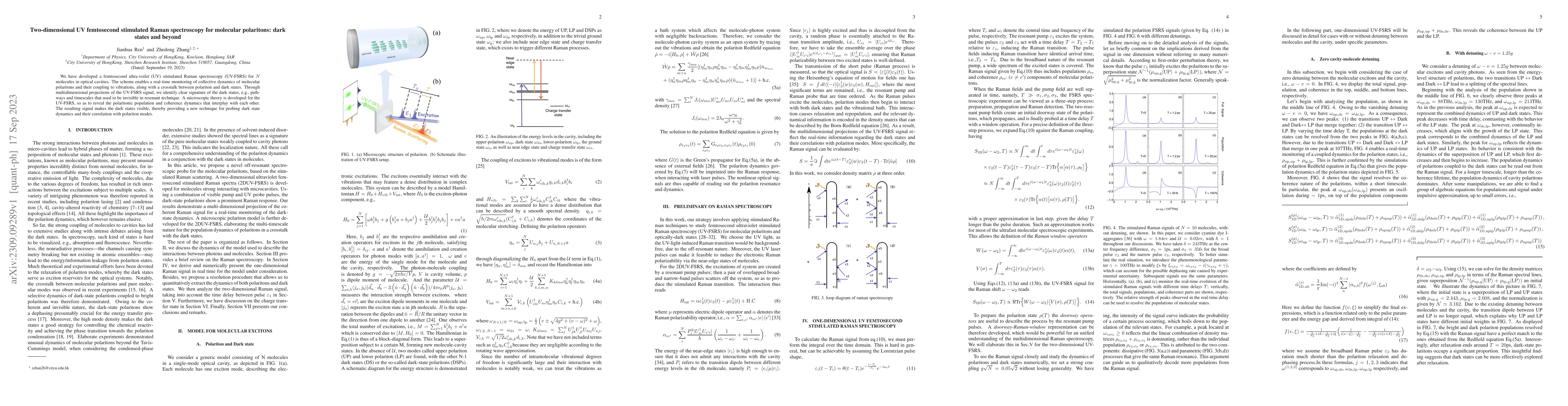 Thumbnail for Two-dimensional UV femtosecond stimulated Raman spectroscopy for
  molecular polaritons: dark states and beyond