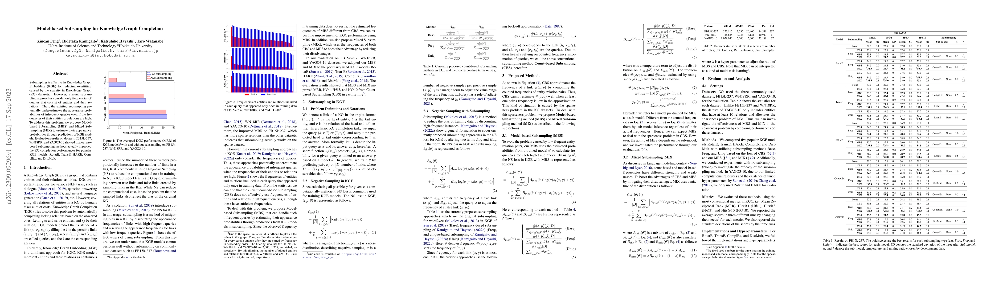 Thumbnail for Model-based Subsampling for Knowledge Graph Completion